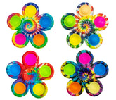 4 Pack Tie-Dye Fidget Spinner Popper Toy